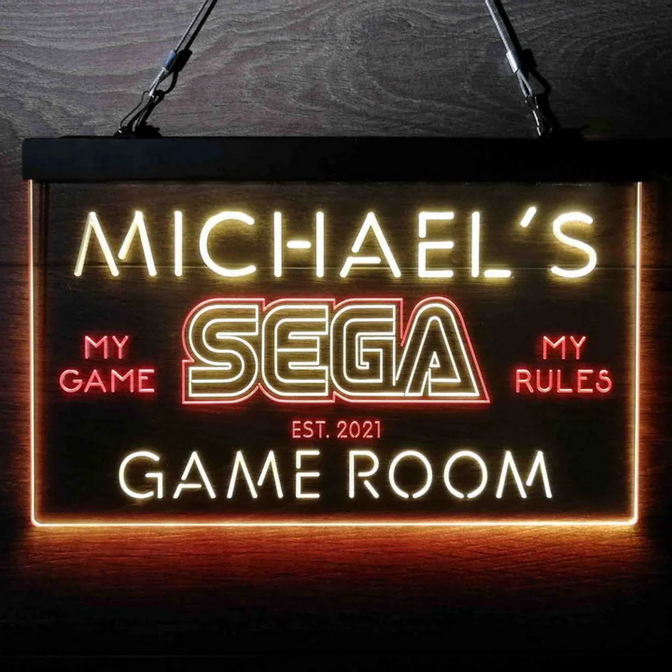 

Custom Game Room Decor Father's Day Gift Game Room Dual Color LED Neon Light Beer Bar Pub Club Car Man Cave LED Neon Light Sign