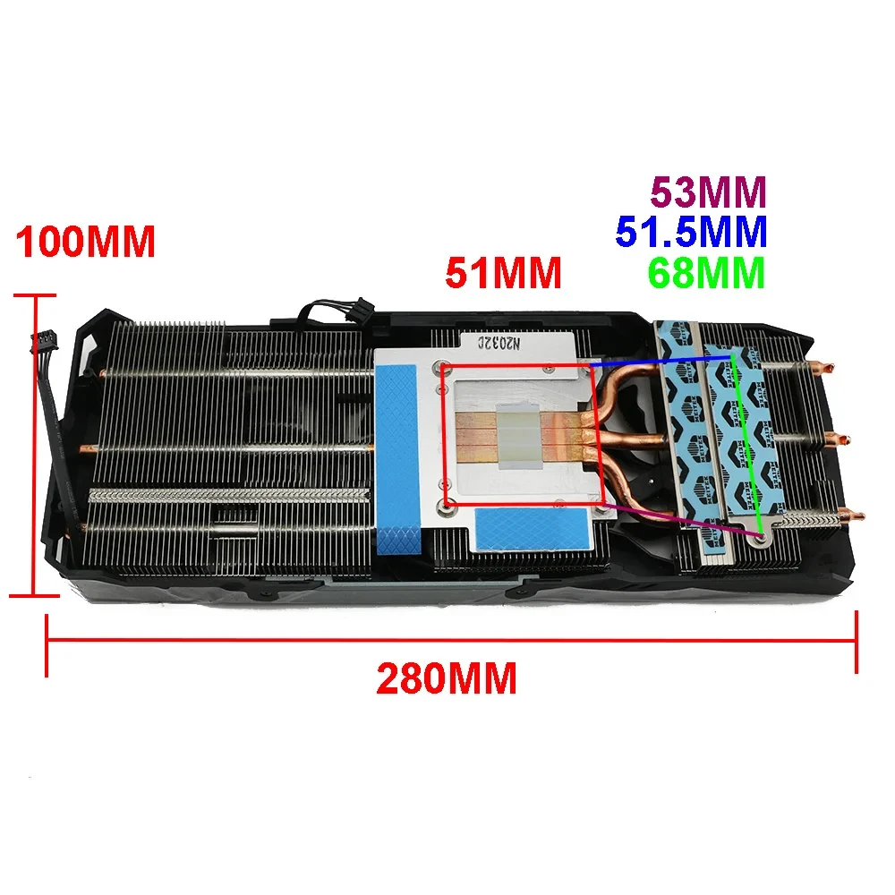 中古オリジナルラジエーター T128010SU PLD08010S12HH GTX1660 ギガバイト GTX 1660 1660 TI Super 1660TI GAMING グラフィックカードラジエーター用