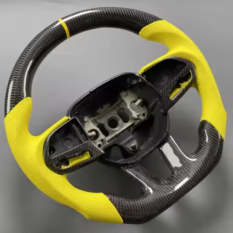Carbon fiber customized steering wheel For Dodge Challenger Charger HELLCAT 2015 2016 2017 2018 2019 2020 2021 2022 leather