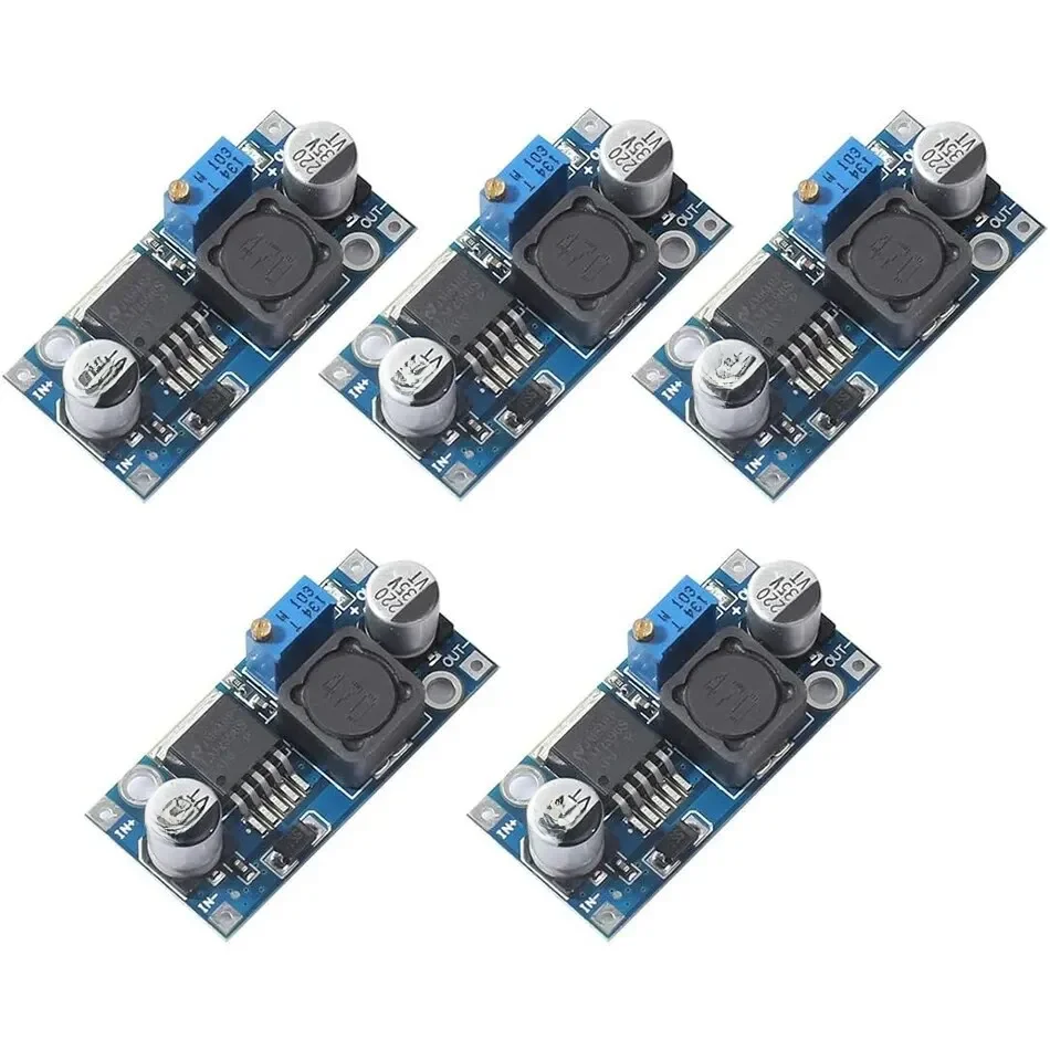 Conversor DC para DC Buck Ajustável Regulador de Tensão de Alta Eficiência, 5 Pack, LM2596S, 3.0-40V