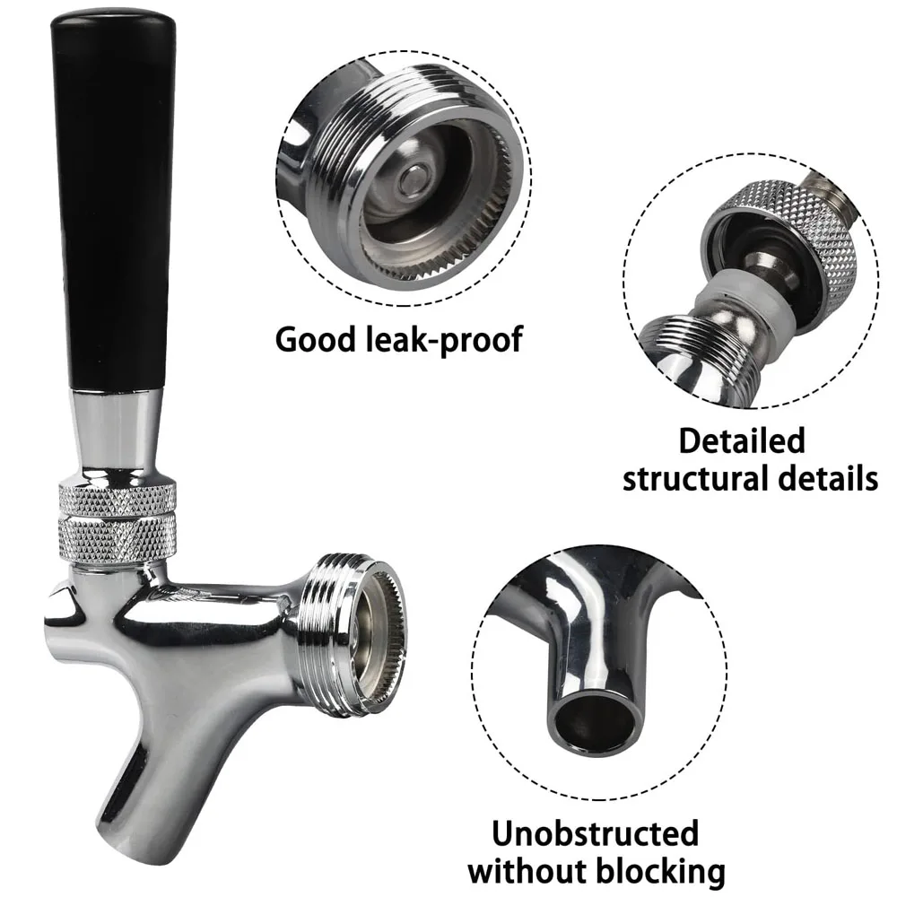 Stainless Steel Core Draft Beer Taps for Keg Taps Tower Beer Handles and Keg Beer Taps Classic Beer Dispensing Taps Standard Tap