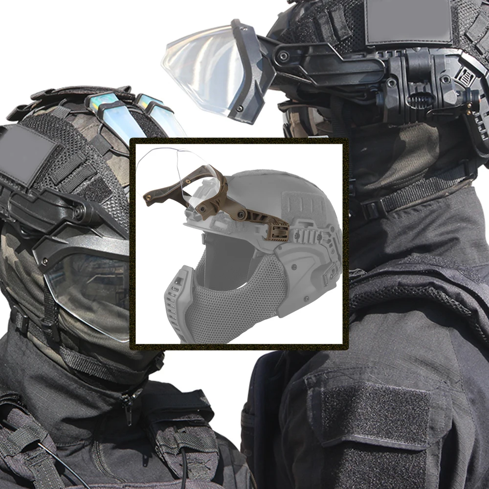 خوذة الوجه نظارات نظارات السلامة مع الجانب قوس القضبان الادسنس نظارات الوجه حتى نظارات التكتيكية نظارات اطلاق النار لخوذة سريعة #1