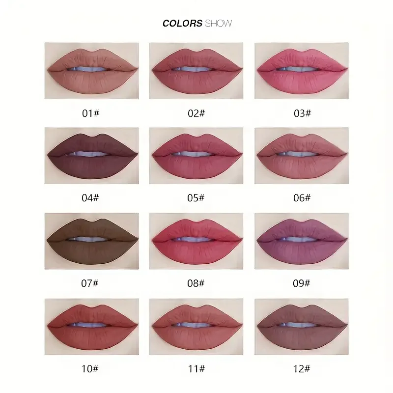 Deux ensembles de 24 ensembles d'une gamme complète de rouge à lèvres marron-rouge-rose, contour lisse, cadeau de noël