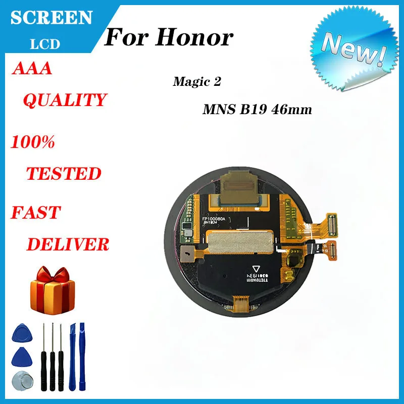 For Honor Watch Magic 2 46mm MNS-B19 MNS-B39 Smart Watch LCD Screen Assembly External Screen Repair + Touch