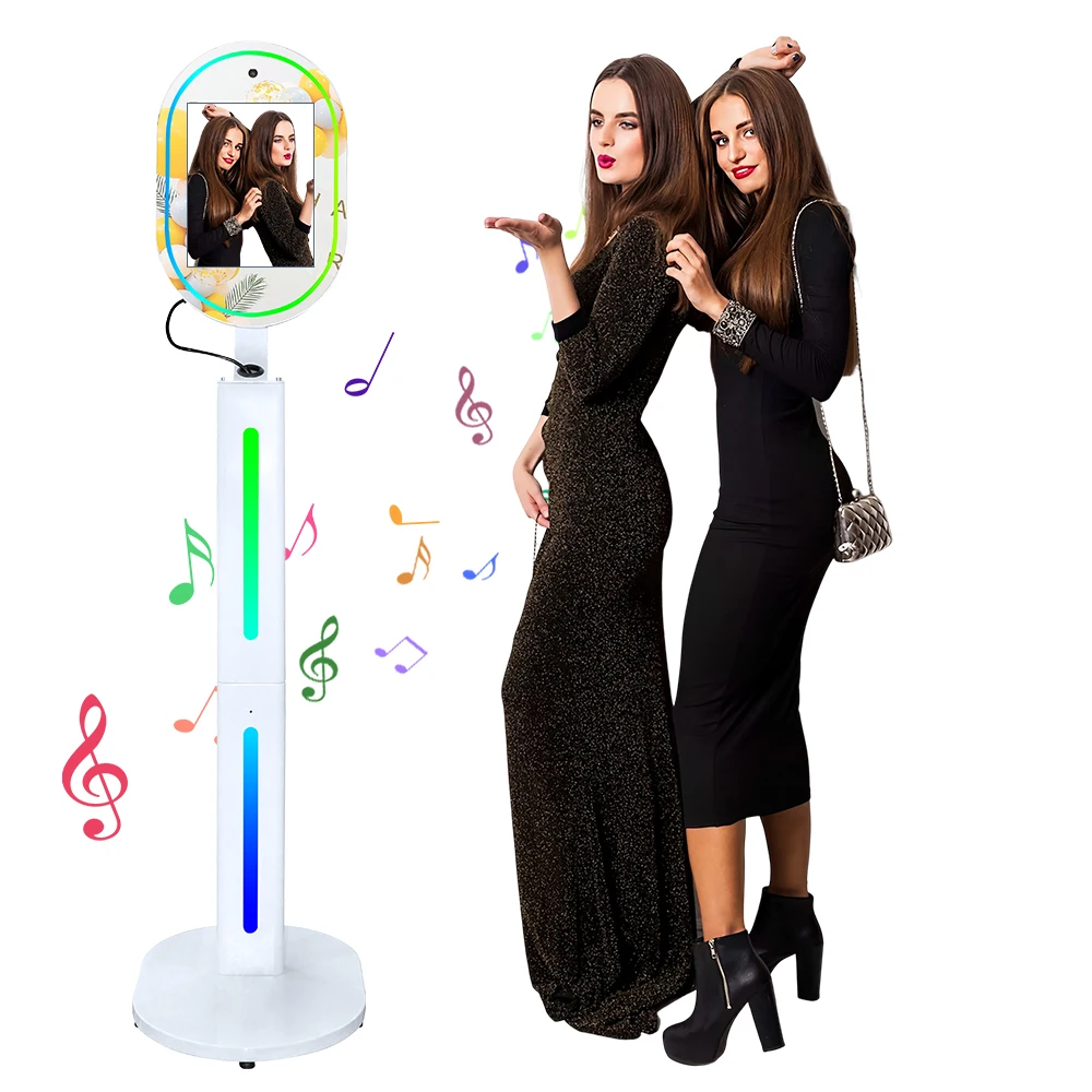 

13.3 Inch Portable Mirror Photo Booth with HD Camera Magic Mirror Selfie Photobooth Shell Stand Machine Touch Screen for Wedding