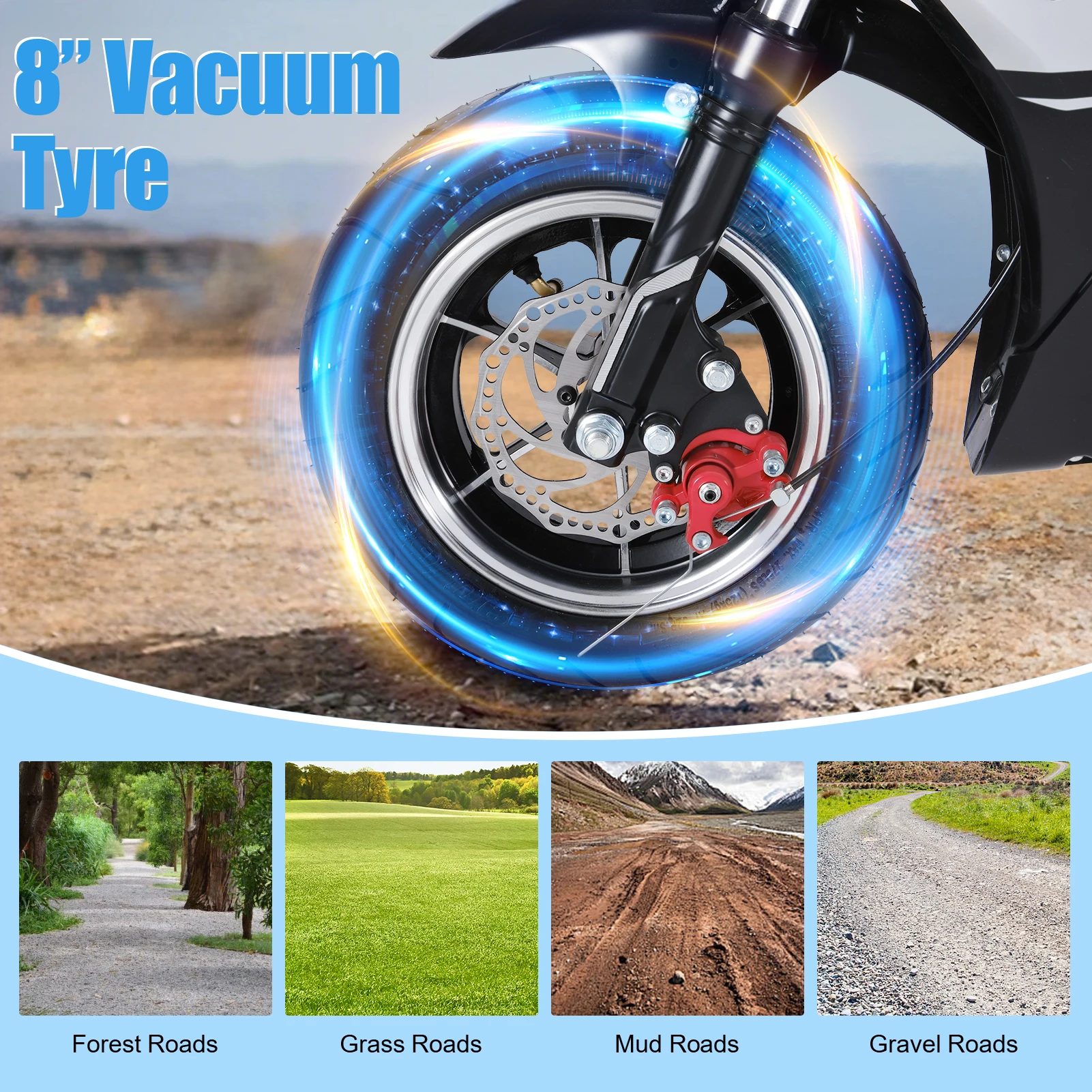 Motocykl crossowy dla dzieci 49cc 4-suwowy, mini motocykl benzynowy z 8-calowymi kołami, motocykl kieszonkowy z przednimi i tylnymi hamulcami tarczowymi, podwójne światło przednie.