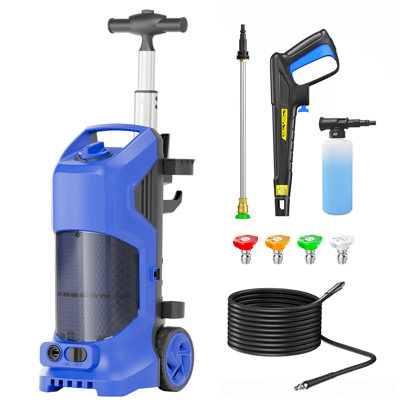

Electric Pressure Washer 4800PSI 3.0GPM Pressure Washer with 4 Nozzles, 25FT Hose, Soap Tank, Ideal for Car, Driveway, Patio
