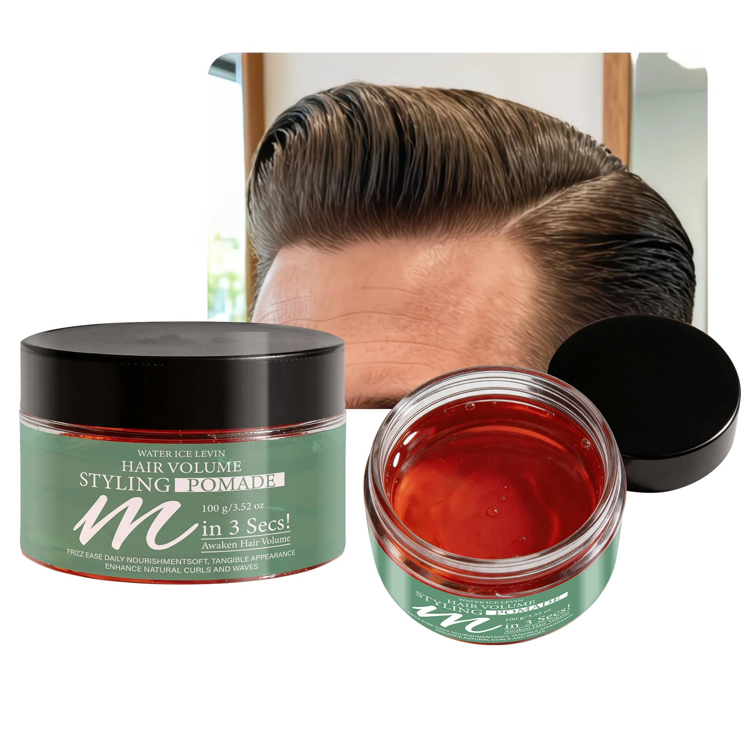 100g Hair Volume Styling Pomade Anti-Frizz Fluffy Hair Cream Nourishing Styling Paste Define Natural Curls & Waves