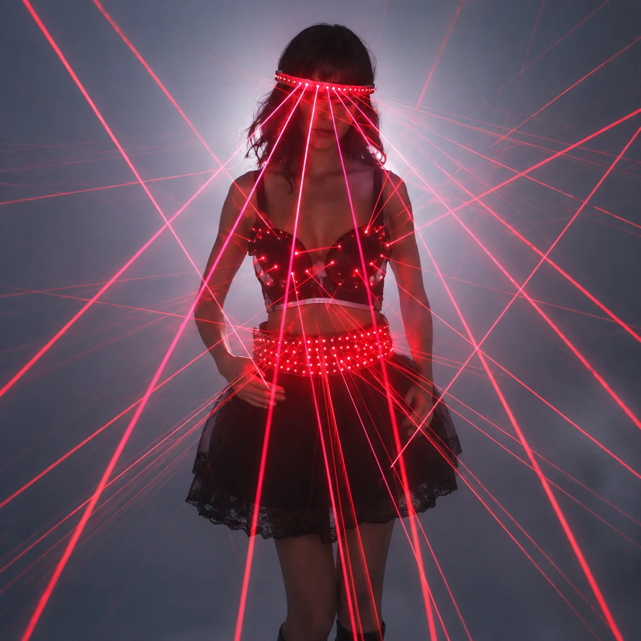 Board Game Yogi - Rode Laser Vrouwelijke Stage Kostuum Led