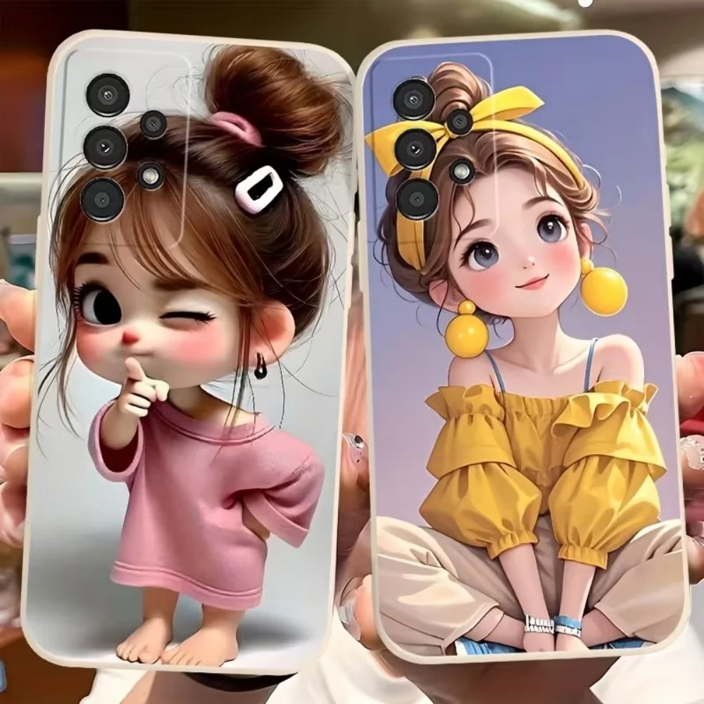 Cute Cartoon Girl Pattern Design Phone Case For Samsung Galaxy S26 S25 S24 S23 S22 S21 S20 Ultra Plus FE Edge 2022 5G TPU Cover view 2