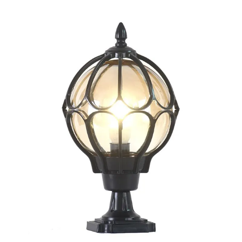 Europese Buitentuin Postverlichting E27 Glazen Bal Landschapsverlichting Retro Waterdichte Tuin Tuin Decoratieve Lamp Armatuur