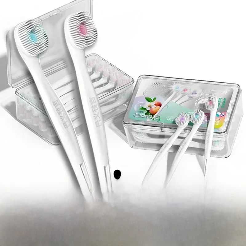 Tête de mini brosses à dents portables avec dentifrice pour adultes, tête de brosses à perles, dentifrice, voyage, poulet, VPN