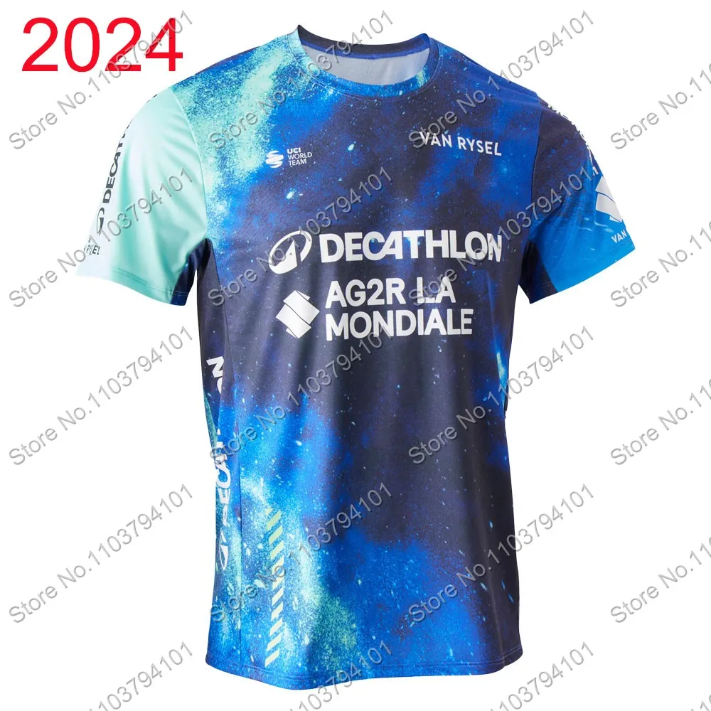 Ag2r 2024 T Shirt CAMISETA 3D Print France team Cycling jersey Mens Summer Running Streetwear Casual Training Clothes