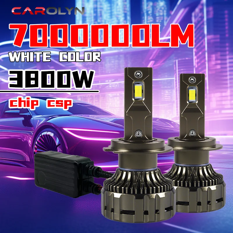 

Carolyn h11 2 шт. 200 Вт H7 светодиодные фары размера 1:1, мини-налобный фонарь 9570 CSP H4 9005 9006, автомобильные светодиодные фары с вентилятором 6500K белый