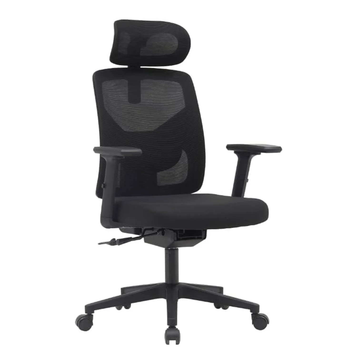 HiMISS Ergonomischer Bürostuhl aus Netzstoff, höhenverstellbarer Schreibtischstuhl mit hochklappbaren Armlehnen, Kopfstütze, Lendenwirbelstütze, atmungsaktiver Rückenlehne und 360°-Drehrollen für das