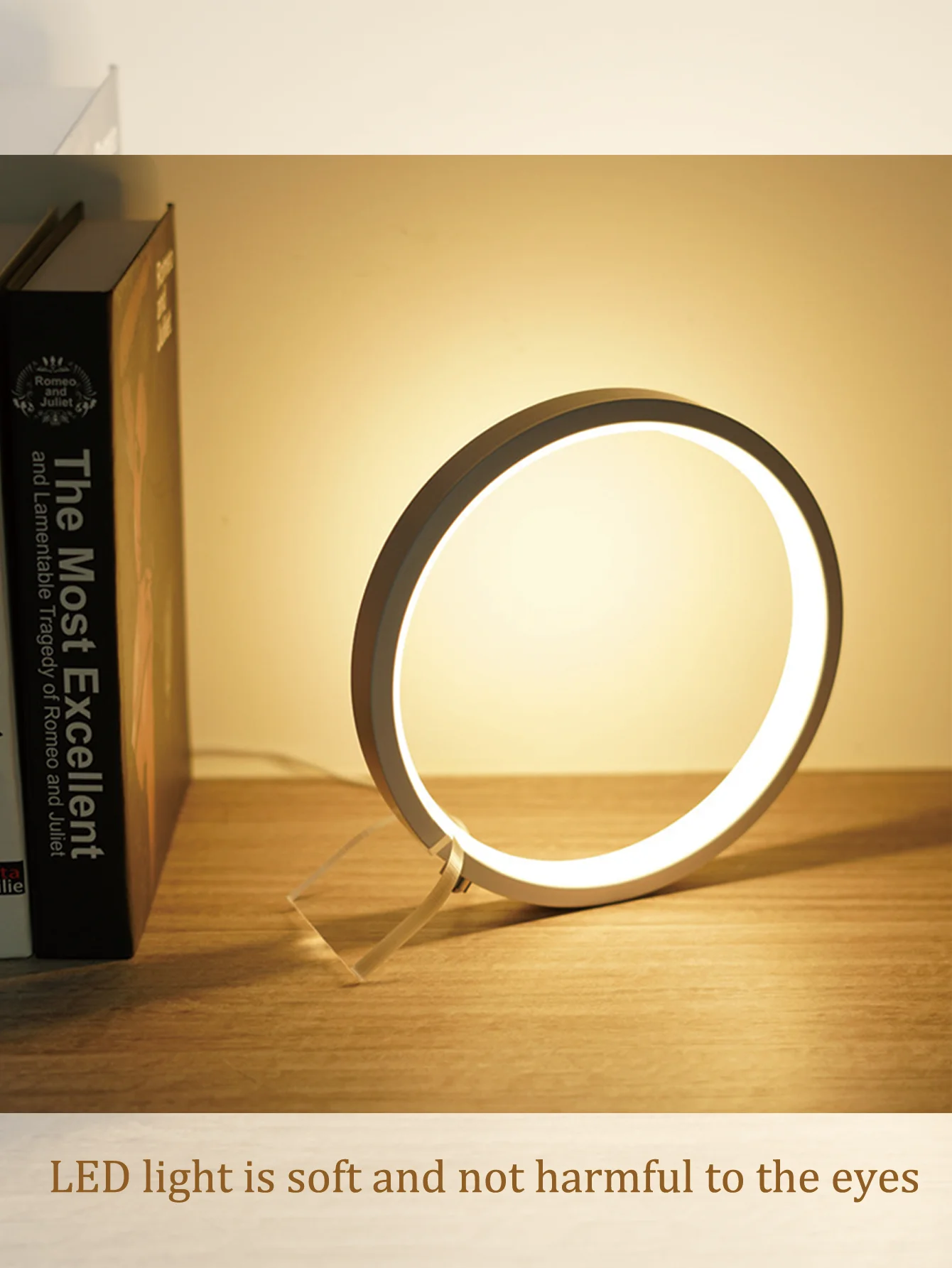 16cm Round LED Table Lamp USB Button Stepless Dimming Reading Desk Lamp Bedroom Decor Night Light Bedside Table Lamp