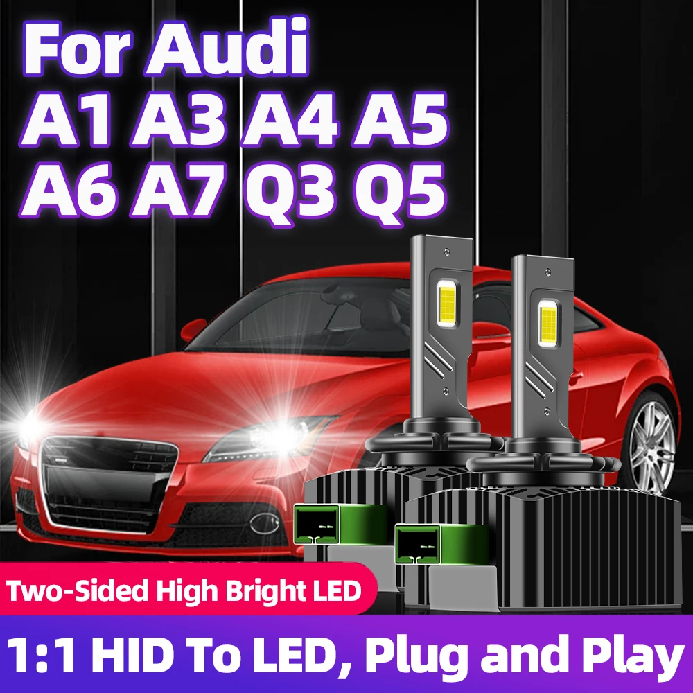 

Для Audi A1 A3 A4 A5 A6 A7 Q3 Q5 Светодиодные фары Canbus Лампы CSP D3S Led 30000LM 110W Супер яркие автомобильные фары серии D