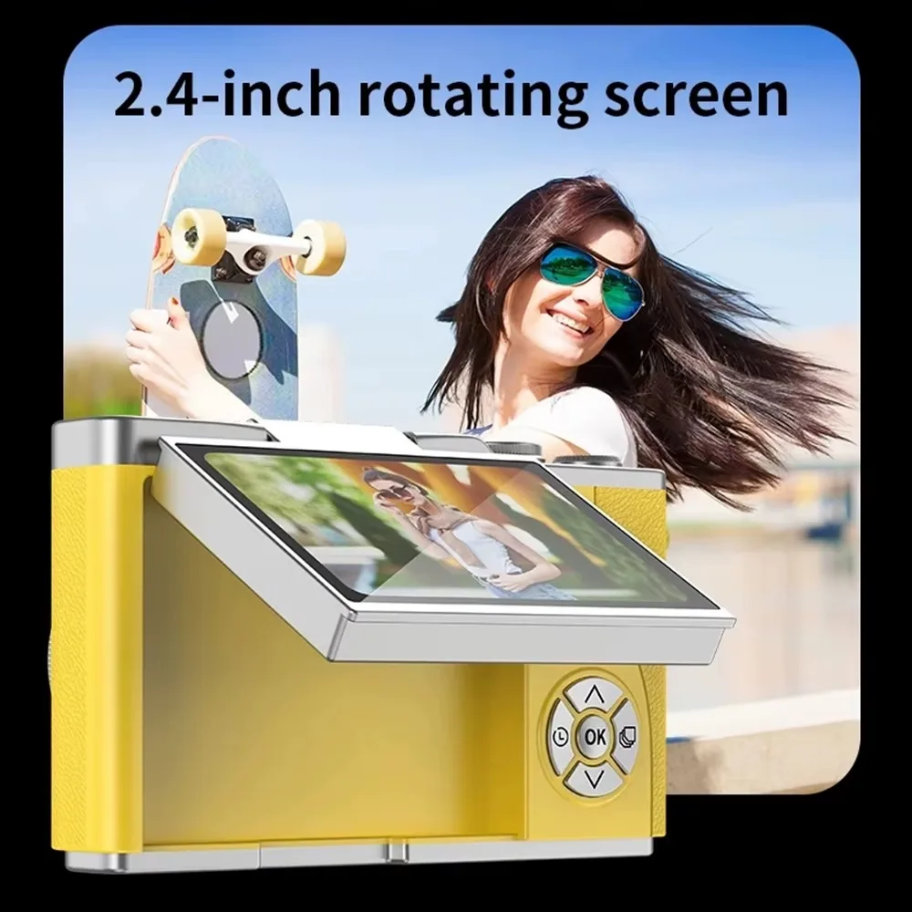 كاميرا رقمية جديدة 4K CCD 8X تكبير رقمي بدقة 48 ميجابكسل كاميرا تصوير رقمية محمولة مدمجة 180 ° كاميرا سيلفي بشاشة قلابة #3