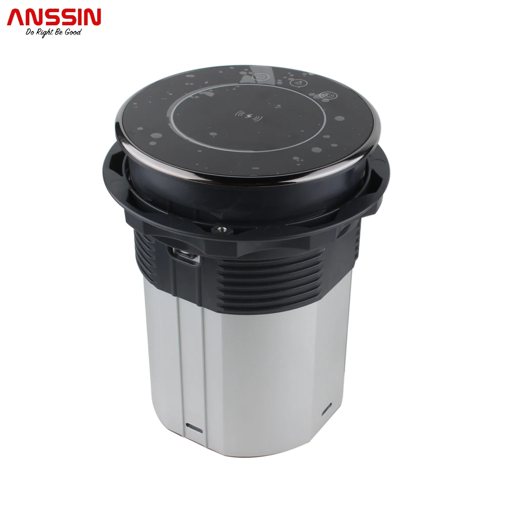 Imagem -02 - Anssin-tomada de Mesa Pop up Motorizada Inteligente Multifuncional Wifi Saídas Alemãs Portas Usb Adequado para Casa Adaptadores de Plugue de Escritório