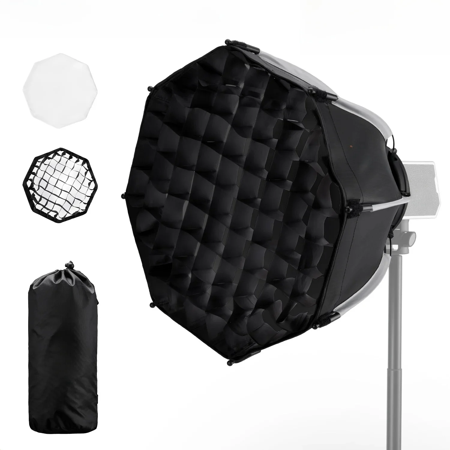 K&F CONCEPT 15,7"/40 cm Softbox Paraboliczny sześciokątny uchwyt Bowens z torbą Dyfuzory światła o strukturze plastra miodu do studia fotograficznego — zdjęcie produktu 7