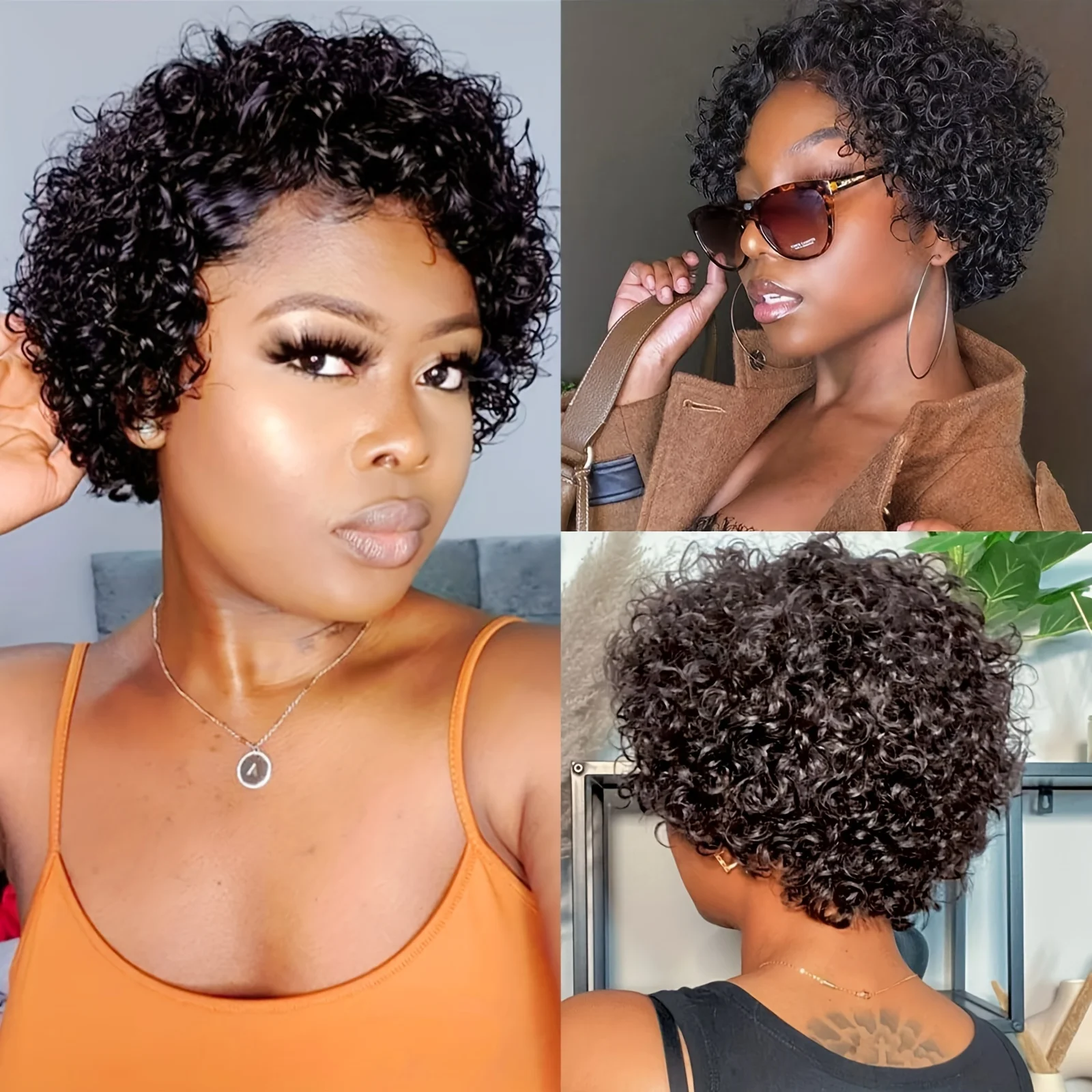 Pixie Cut Wig Short Bob Curly Human Hair Wigs perruque bresillienne Cheap 13X1 Transparent Lace Wig Water Deep Wave Human Hair