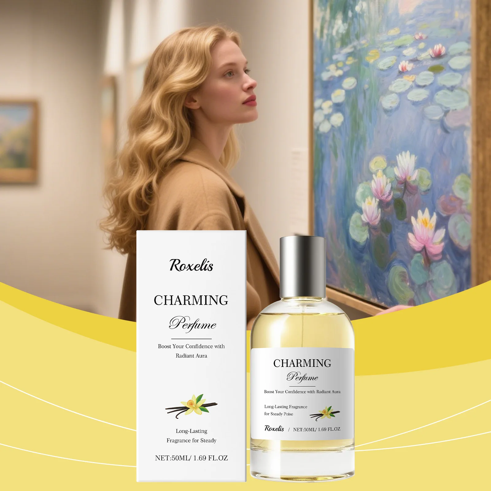 Roxelis 50ml ámbar vainilla Perfume Spray mujeres encantadoras fragancia duradera elegante refrescante aroma citas ámbar Perfume Spray