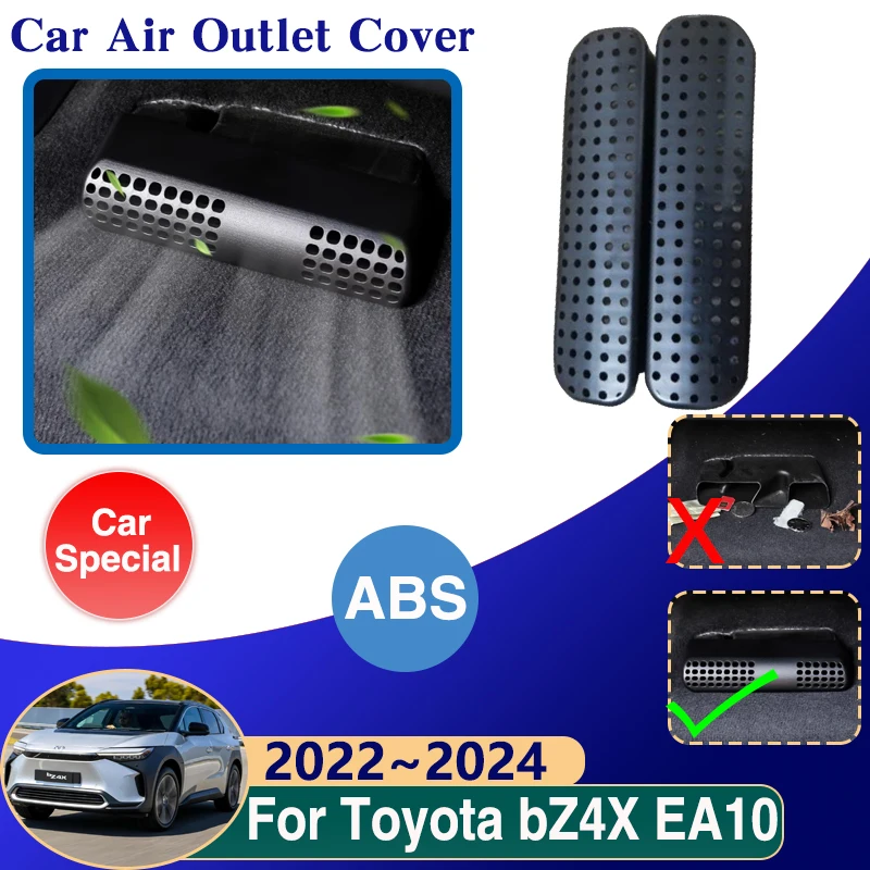 Car Air Outlet Cover for Toyota bZ4X EA10 Accessories 2022 2023 2024 Subaru Solterra Non-Clogging Under Seat Condition Vent Trim