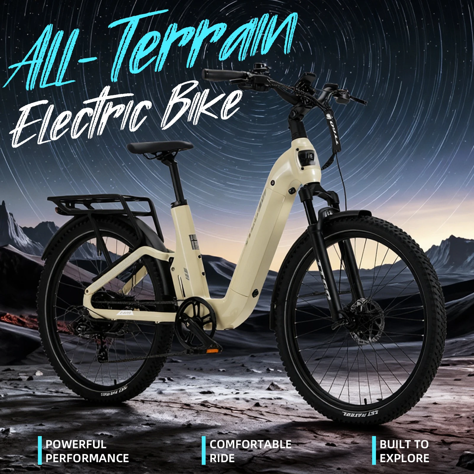 TTGO E-SUVO 27,5 Zoll Elektrofahrrad für Erwachsene, 48V 15Ah Batterie, 250W 70Nm Drehmomentsensor-Motor, hydraulische Scheibenbremsen, 7-Gang-Schaltung, 120 km Reichweite, City-Pendler-E-Bike