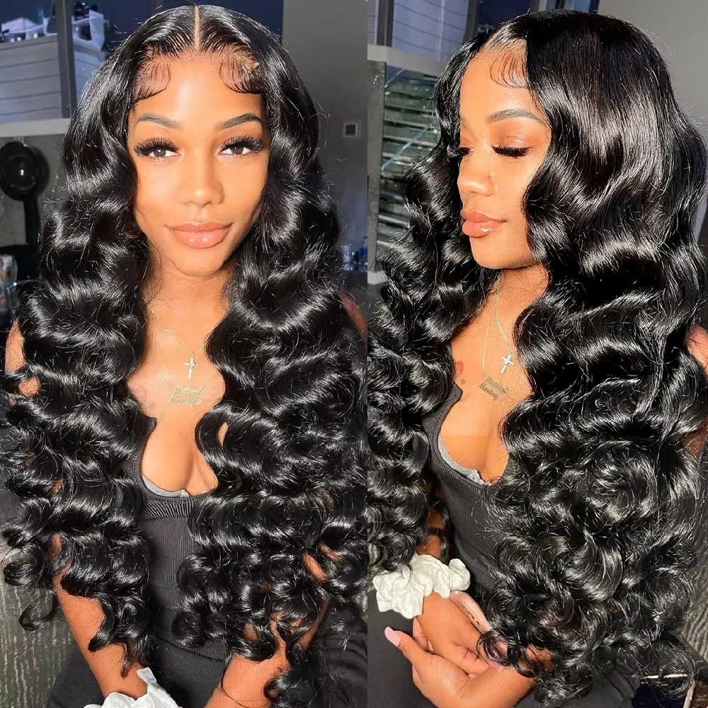Loose Deep Wave Lace Front Wig 13x4 HD Transparent Glueless Human Hair Wigs for Women Pre-Plucked Elegant Curly Style Wigs image 5