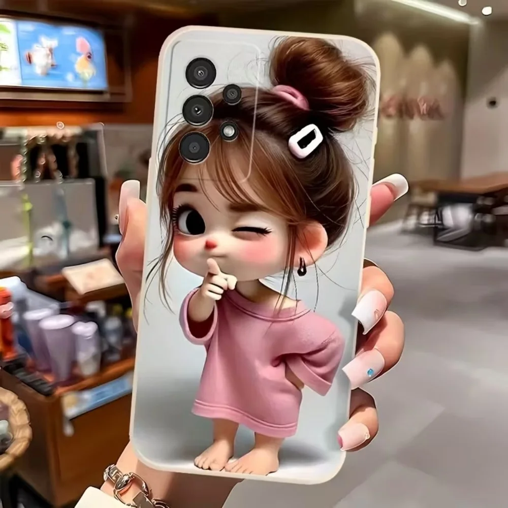 Cute Cartoon Girl Pattern Design Phone Case For Samsung Galaxy S26 S25 S24 S23 S22 S21 S20 Ultra Plus FE Edge 2022 5G TPU Cover view 4