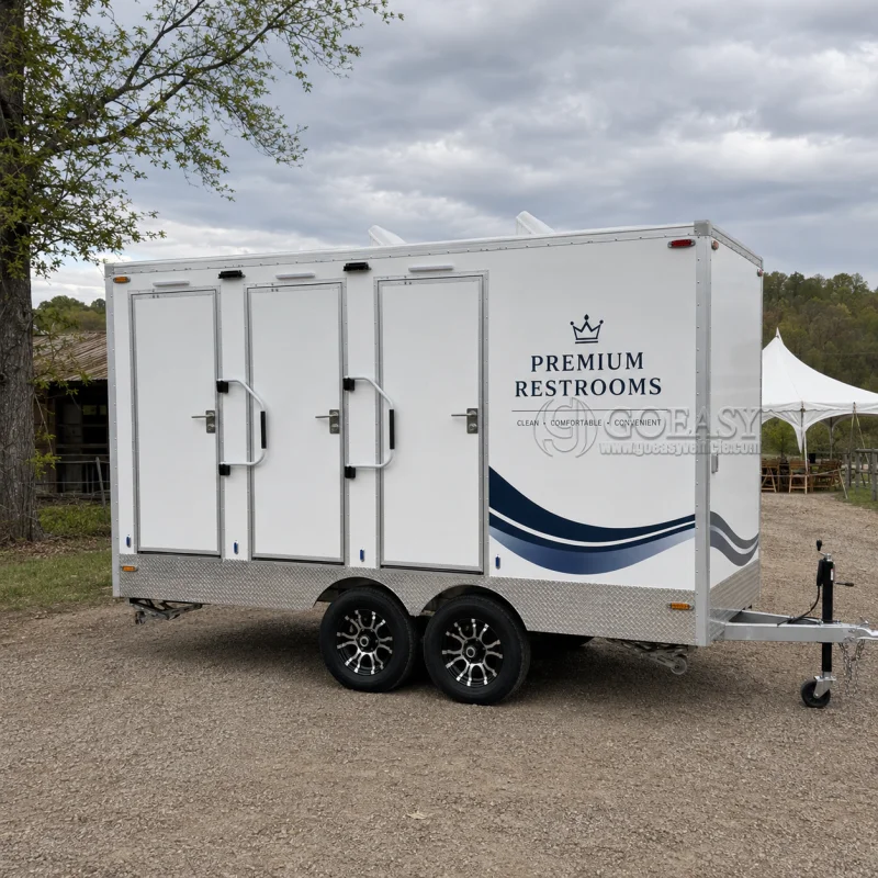 Mobile Outdoor Portable Toilet Trailer Wheelchair Accessible Restroom Bathroom Toilet for Construction Sites Farm Camping