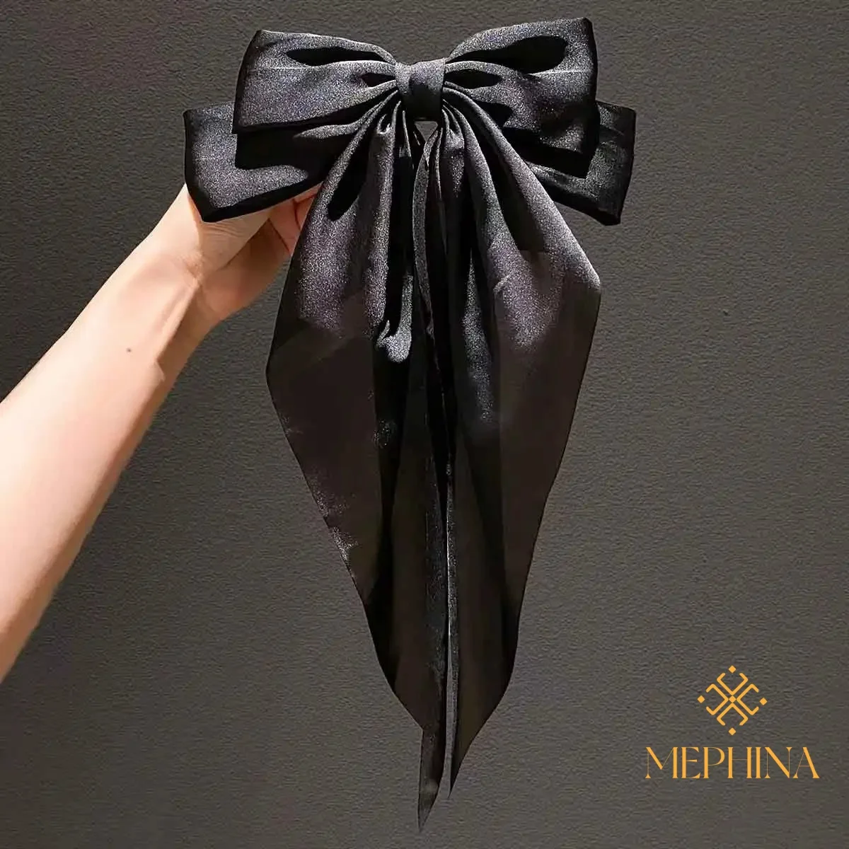 1/2pcs Big Bow Ribbon Hairpin Elegant Large Satin Bow Hair Clipwomen Girl Black Red Spring Clip Hair Pinretro Headband