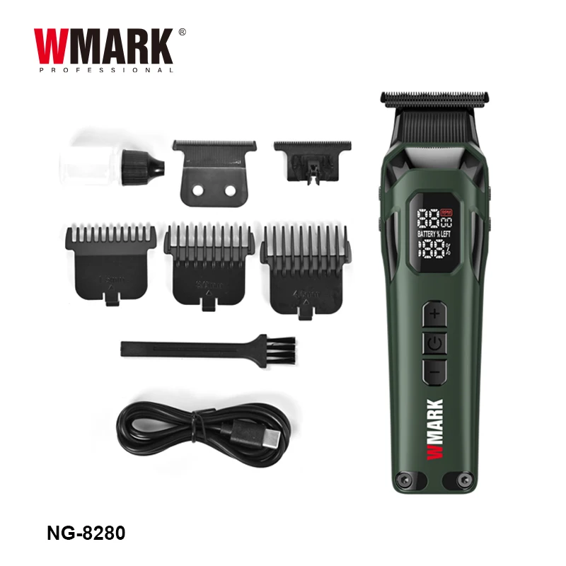 WMARK NG-8280 Professionele hogesnelheidstondeuse, tondeuse, DLC-mes, elektronische tondeuse, keramisch mes