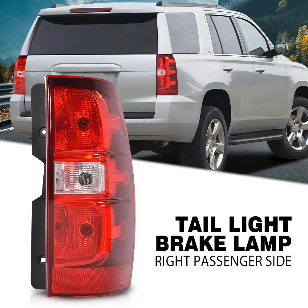 

12V Tail Light Fit for 07-14 Chevy Tahoe Suburban 1500 2500 Rh Passenger Side W/Bulb 22837924 Halogen Waterproof Snowproof