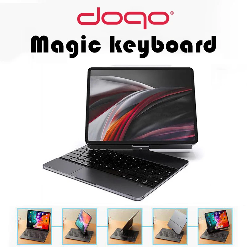 DOQO Aluminum Magic Keyboard With Trackpad For iPad Pro 11 12.9 2021 2020 2018 Air 4 5 10.9 2022 Can 360° Rotating Magnetic Case