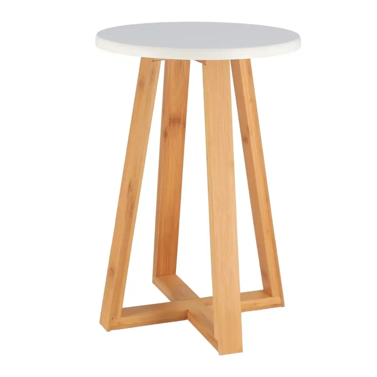 TENDANCE Taburete de baño con 4 patas Cruzadas y tapa de madera MDF