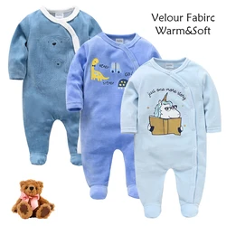 Kavkas Autumn Winter Baby Clothing Boys Velour Warm Romper Girls Long Sleeve Jumpsuit Kids Playsuit Newborn Boys Free Shipping