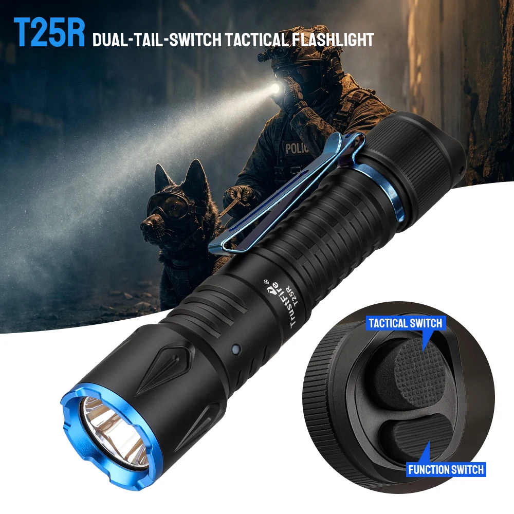 trustfire-t25r-2000lm-tactical-flashlight-3000mah-18650-rechargeable-led-torch-350-meters-powerful-beam-with-dual-tail-switch