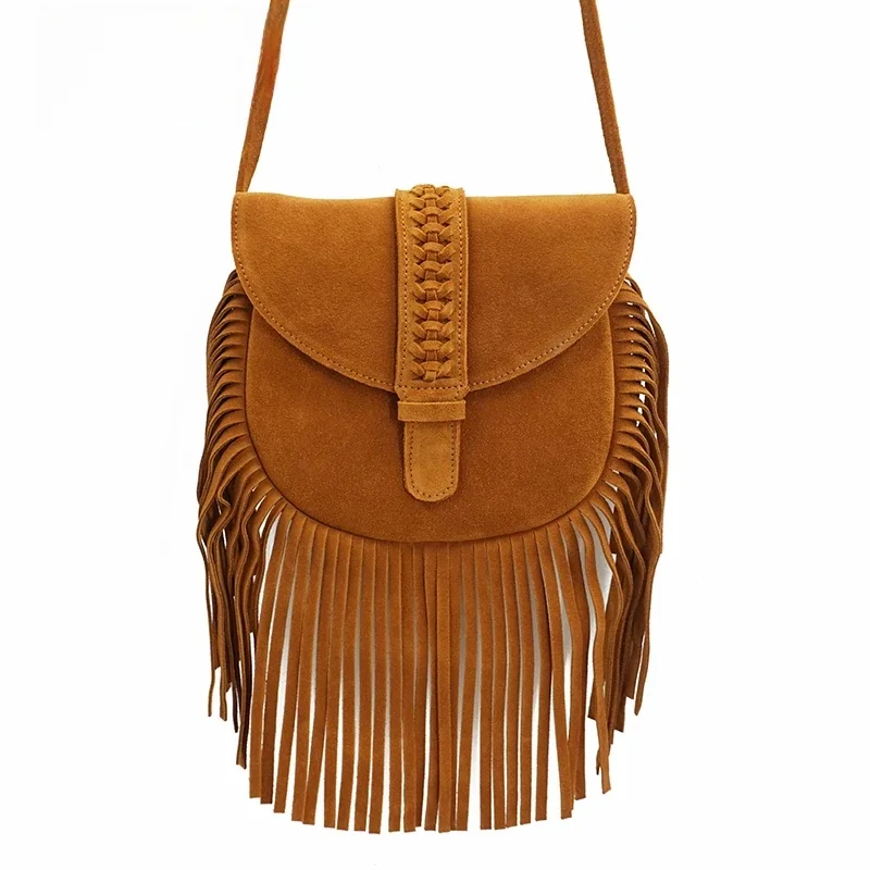 LilyHood kobiety prawdziwej skóry frędzlami Crossbody torba Boho Hippie Gypsy Folk Ibiza muzyka czeski Fringe kobieca torba na ramię — zdjęcie 2