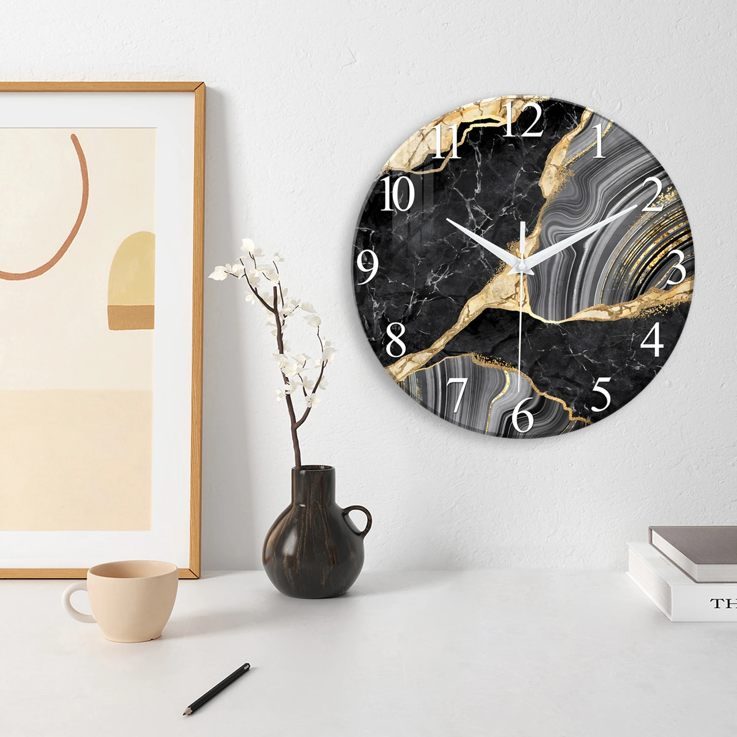 1 stuk 12-inch moderne wandklo - Resin Art Wall Clock recensie en prijs