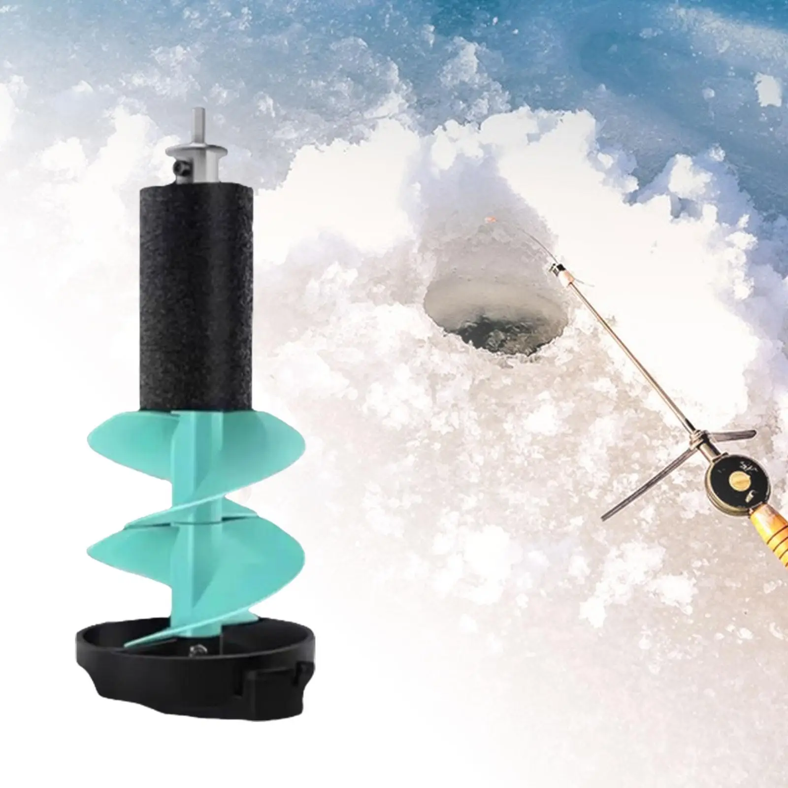 Ice Drill Auger Portable Aluminum Alloy Ice Fishing Burrowing 6 Inches Ice Fishing Drill for Sea Fishing Outdoor Supplies Winter