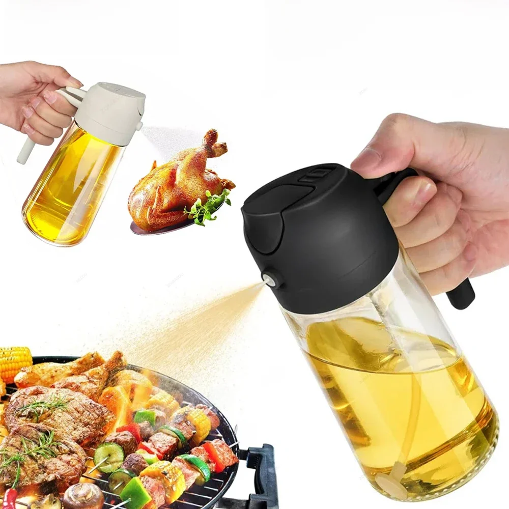 Pulvérisateur verseur d'huile 2 en 1, bouteille vide, récipient d'huile en plastique, distributeur de vaporisateur, cuisine Barbecue Camping ustensiles de cuisine 1-4 pièces