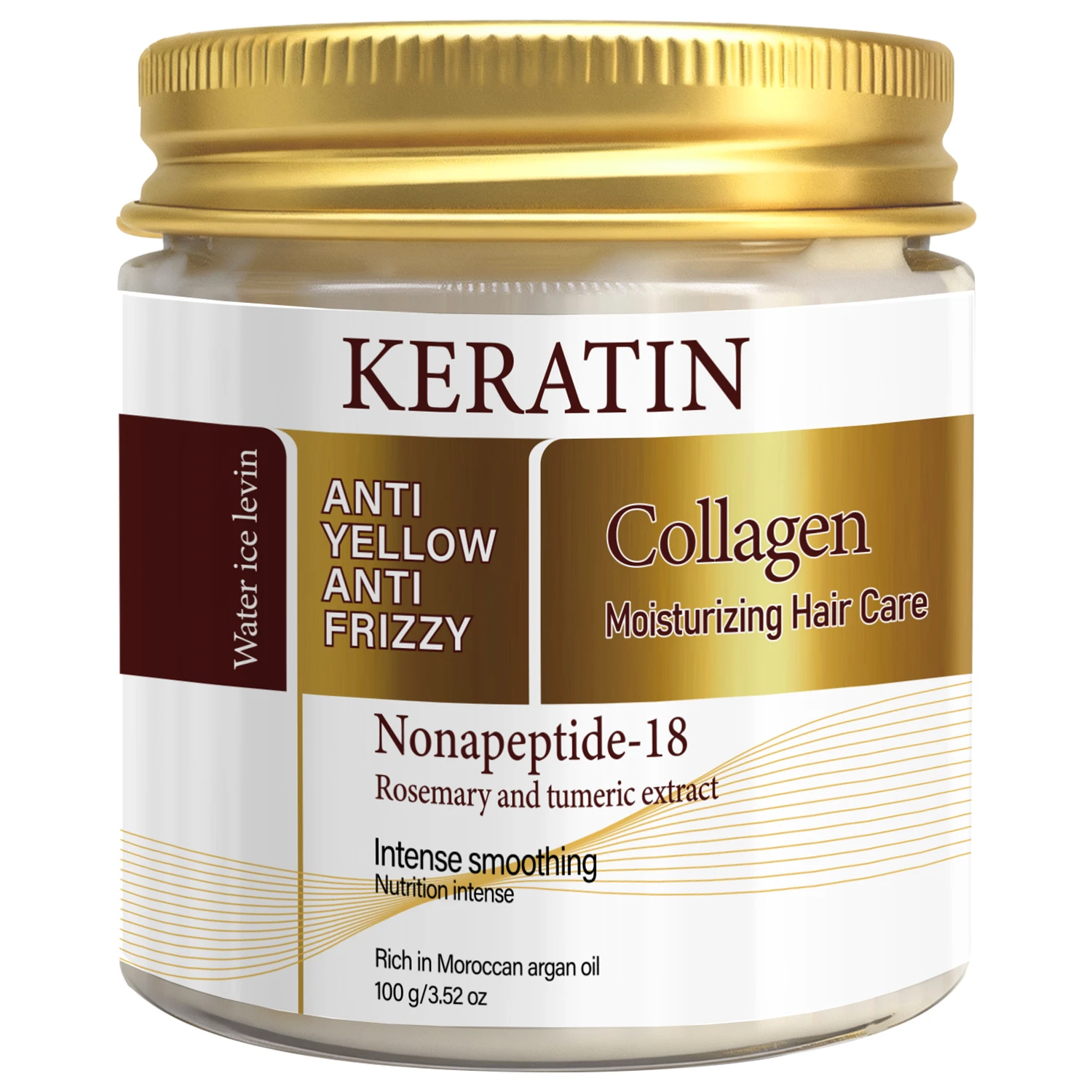 Water Ice Levin Keratin Collagen Hair Mask 100g Argan Oil Rosemary Extract Smooth Anti-Frizz Toned Brassy Hair Care Cream view 6