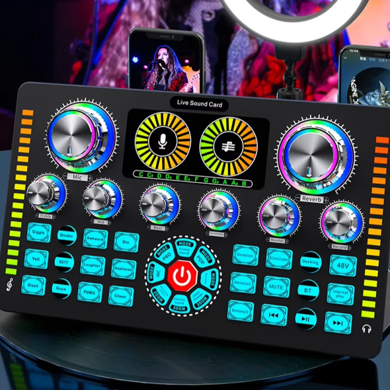 

Звуковая карта Q7, профессиональные звуковые карты, аудиомикшер, 48 В, фантомный для мобильного телефона, компьютера, караоке, трансляции, КТВ, пение в прямом эфире