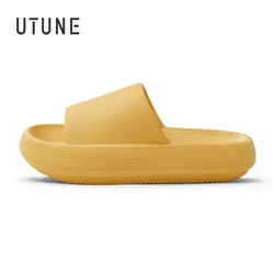 UTUNE 4.5CM 샌들 슬라이드 여성 남성 커플 두꺼운 단독 부드러운 실내 플랫폼 하우스 신발 남성 욕실 홈 여름 EVA 미끄럼 방지 샌들
