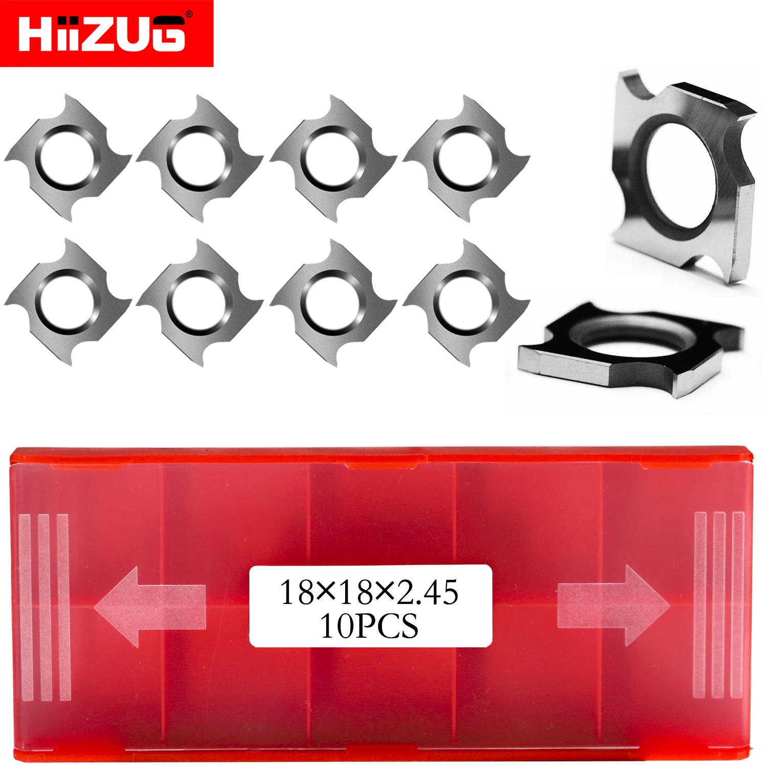 

18mm Carbide Inserts Cutters 4 Edges for Woodworking Tools Grooving Cutter Head Like LEUCO/Leitz/CMT 10pcs