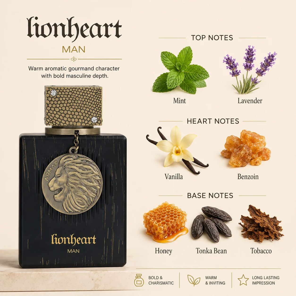 Luxury Armaf Lionheart Man Mens Perfume Long Lasting Arabian Eau De Parfum Gift Box For Men Holiday Present view 7