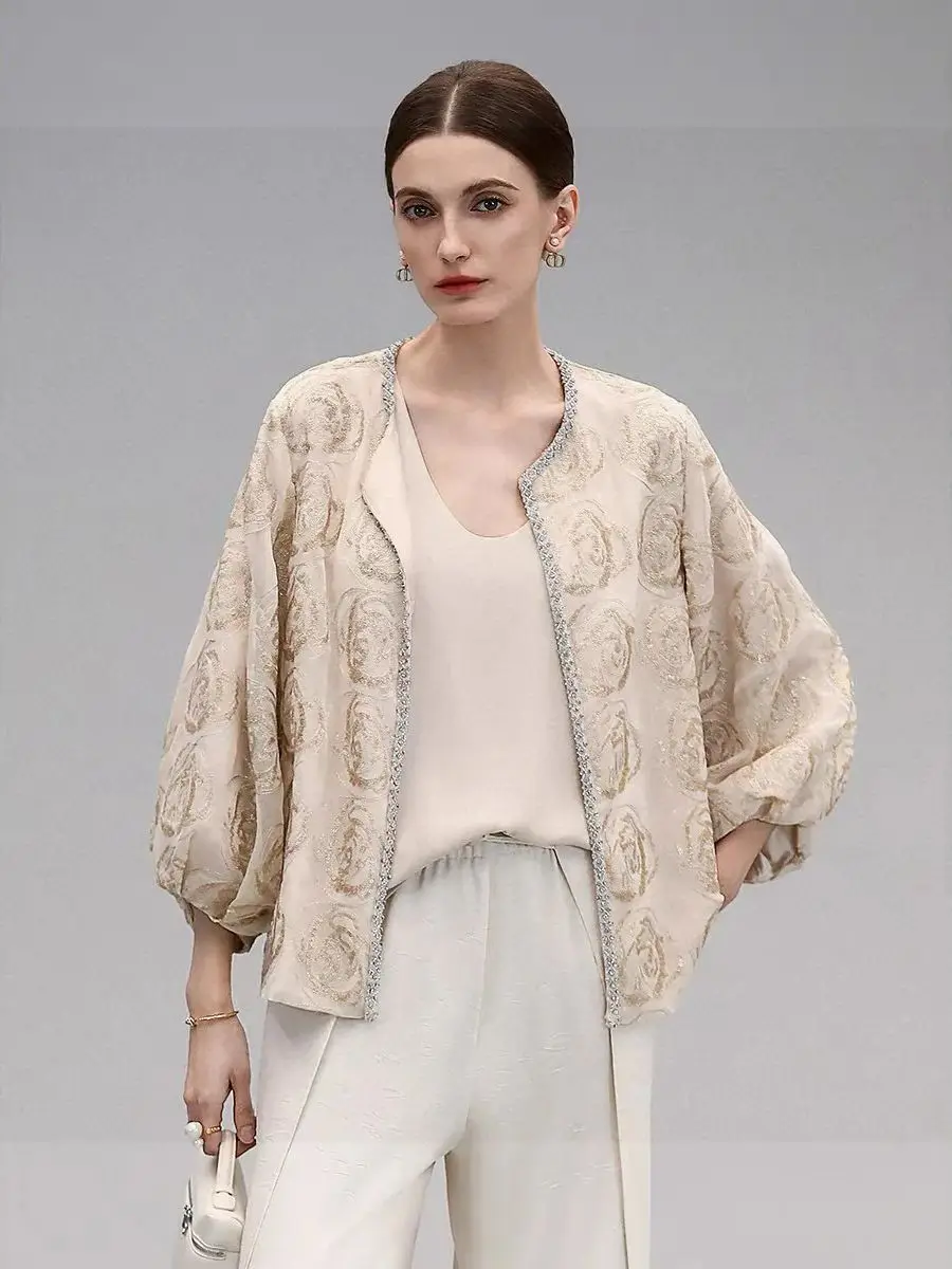 

Autumn elegant exquisite sequin embroidered jacket