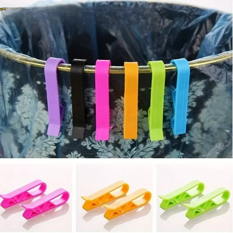Clips fixes pour poubelle, 50 à 5 pièces, sac poubelle pratique, support antidérapant, pince de Fixation pour panier à déchets, outils de scellage pour sacs de collation