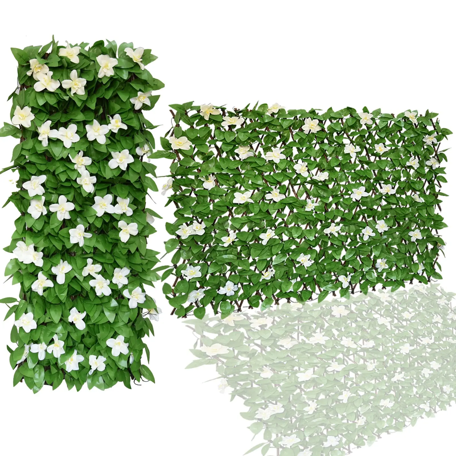 1 x erweiterbarer Sichtschutz, Zaun für Balkon und Garten, künstliche Efeu-Wanddekoration, stilvolle Garten-Hintergrunddekoration für den Außenbereich – Detail 3